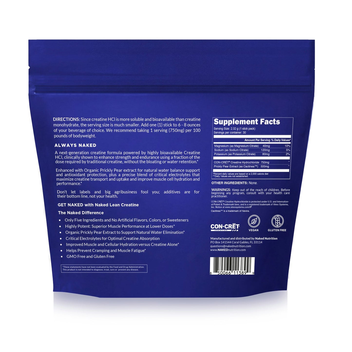 Creatine HCl Travel Packets - Stick Packs with an Easy-Mix Workout Format