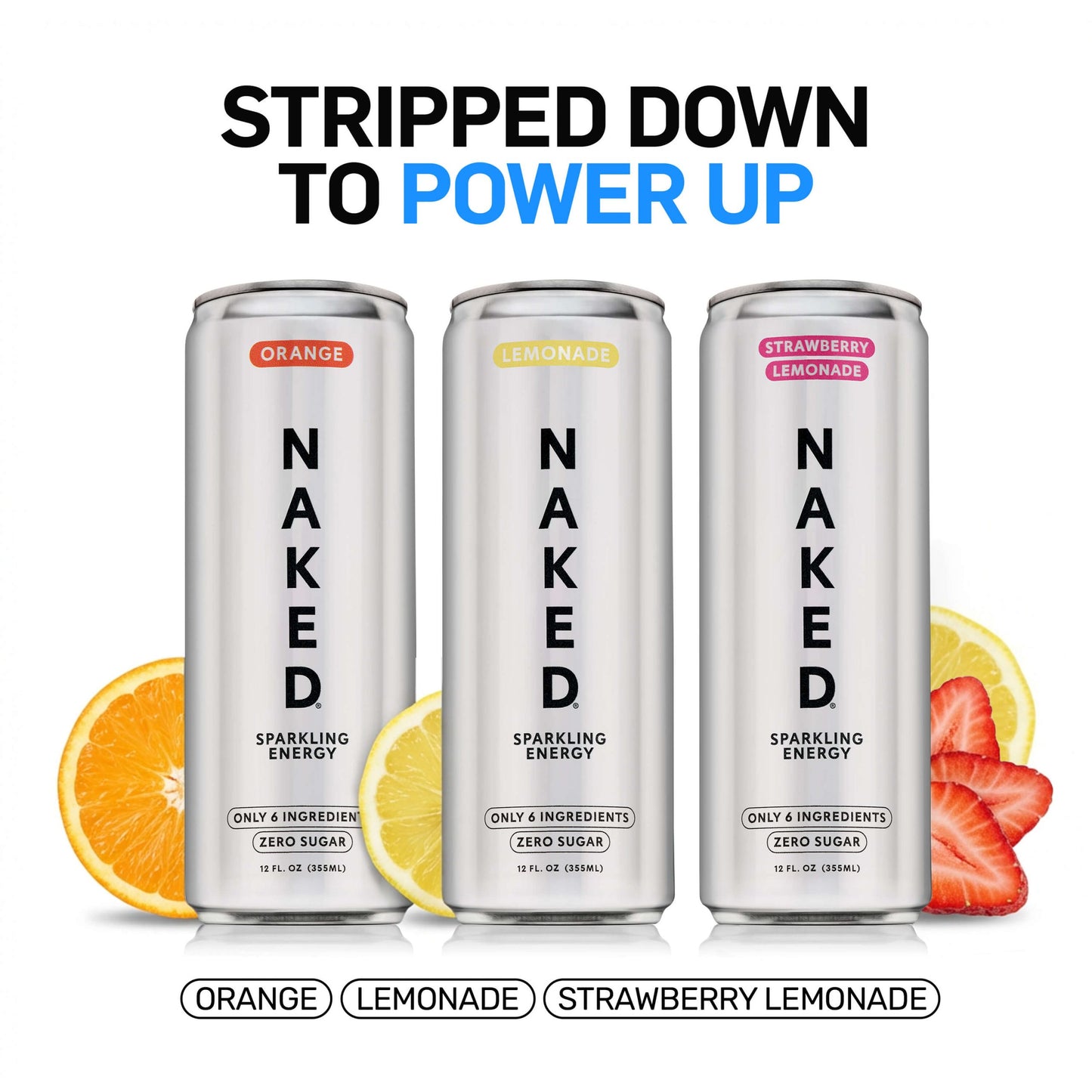 Lemonade Naked Sparkling Energy - Lemonade with a Convenient Shake-Friendly Formula