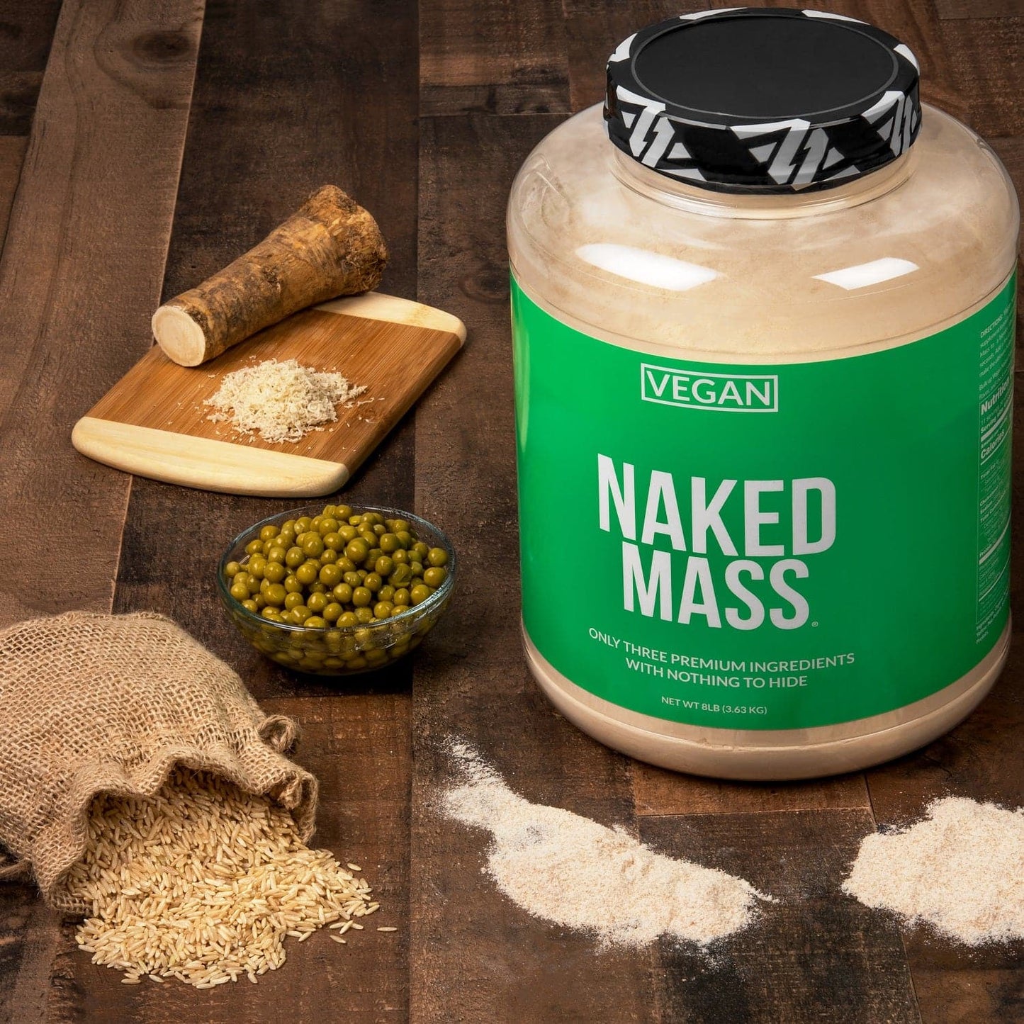 Vegan Mass Gainer Supplement - Unflavored (Vegan) 12LB with an Easy-Mix High-Calorie Formula