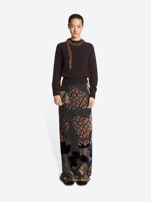 Layered Viscose Silk Skirt