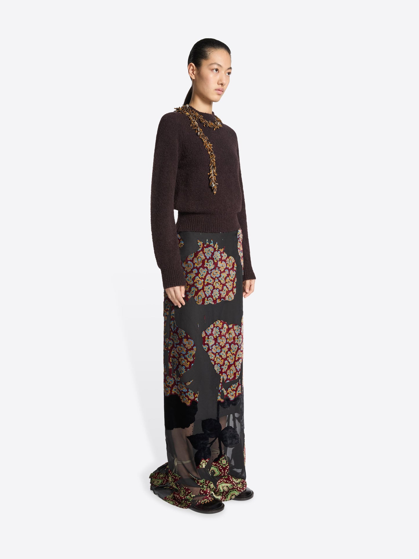 Layered Viscose Silk Skirt