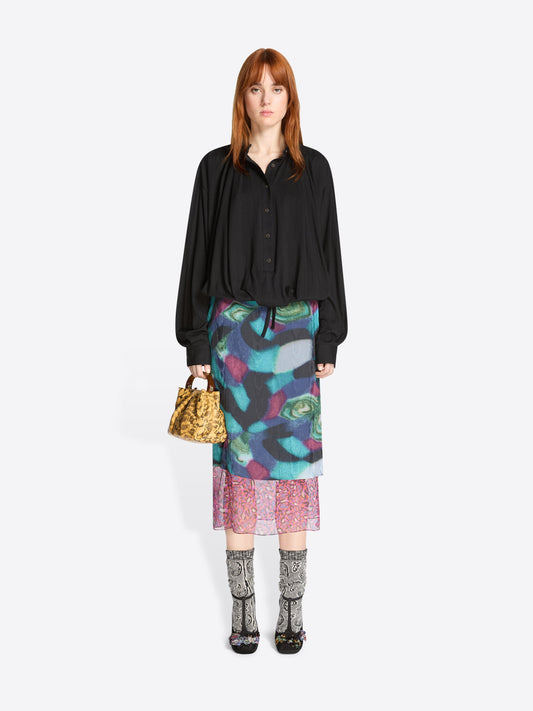 Layered Moirﾨﾦ Skirt