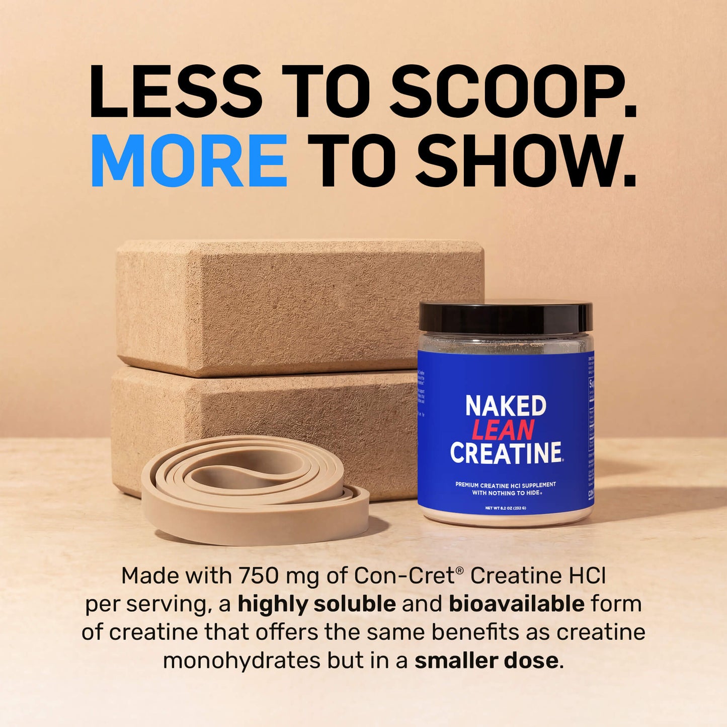 Creatine HCl Powder - Unflavored with an Easy-Mix Workout Format