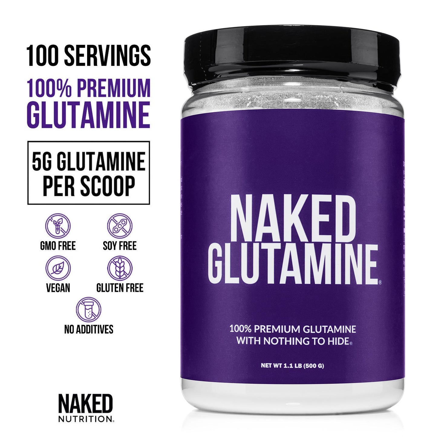Glutamine Powder - 1.1LB with an Easy-Mix Workout Format