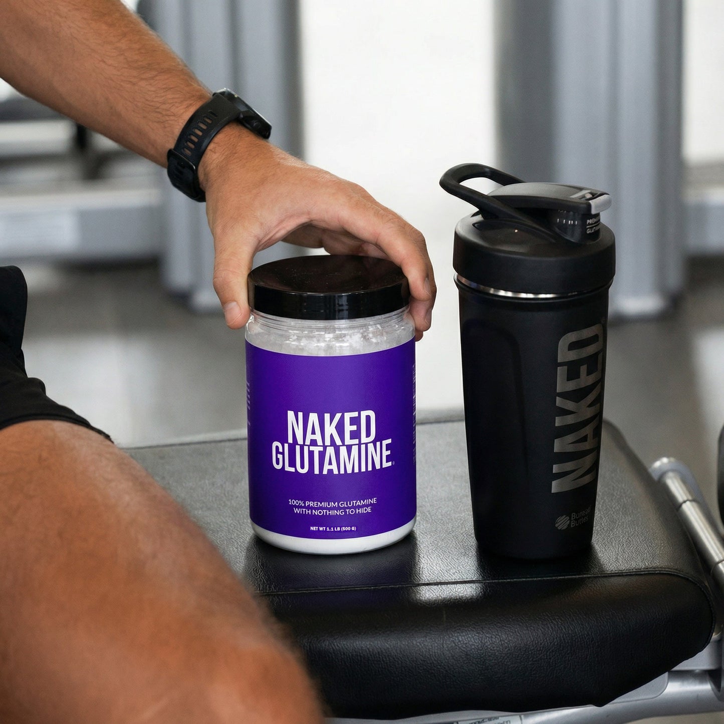 Glutamine Powder - 1.1LB with an Easy-Mix Workout Format