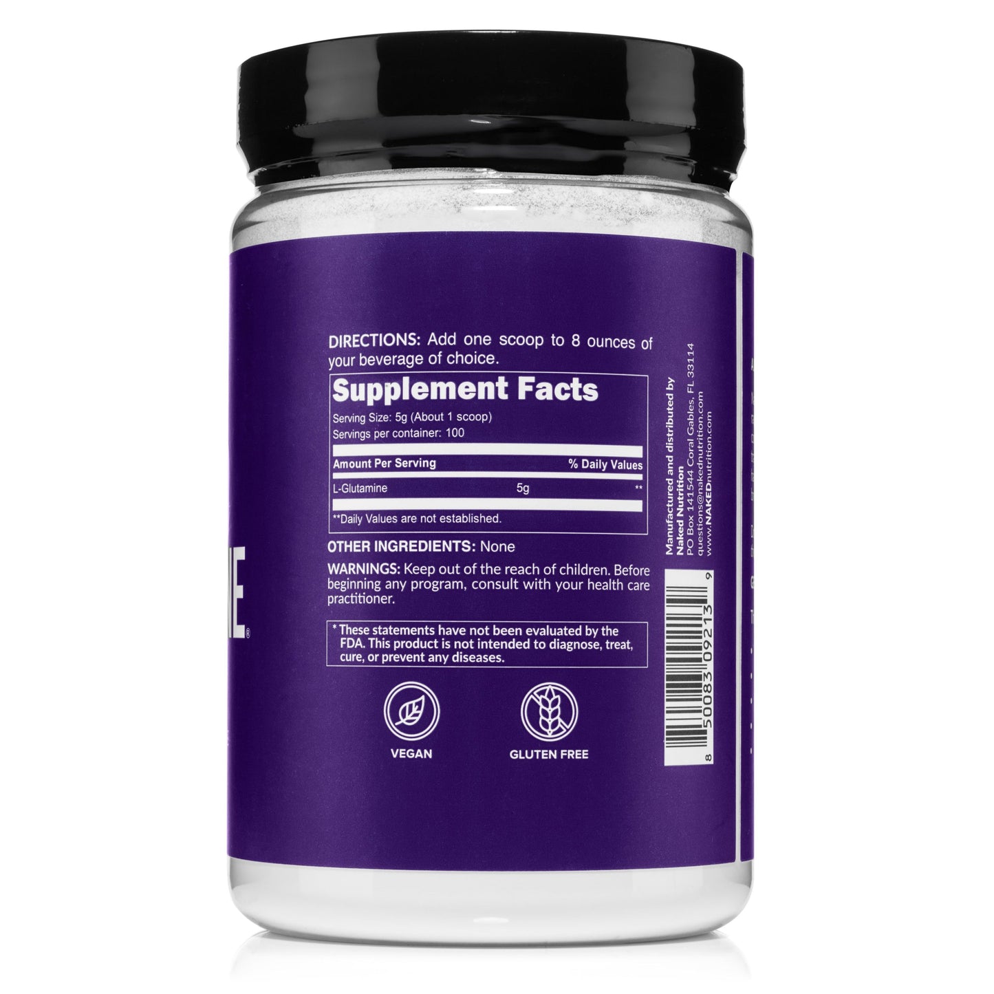 Glutamine Powder - 1.1LB with an Easy-Mix Workout Format