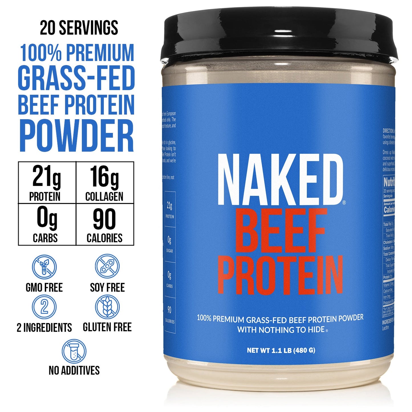 Beef Protein Powder - Unflavored for Easy Mixing at Home or On the Go