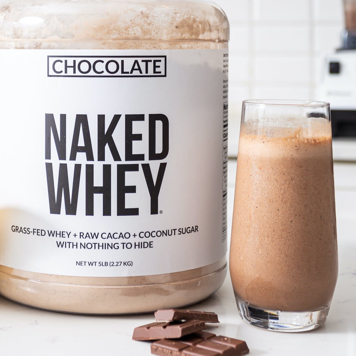 Chocolate Whey Protein Powder 1lb - Chocolate for Easy Mixing at Home or On the Go