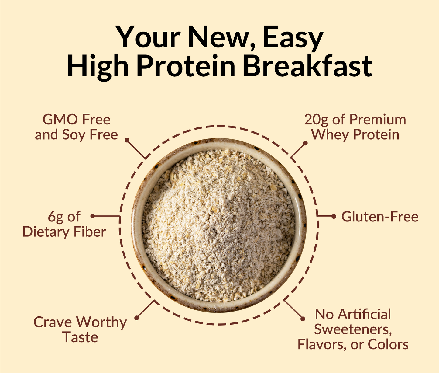 Cinnamon Roll Protein Oats - Cinnamon Roll for Warm, Convenient Morning Meals