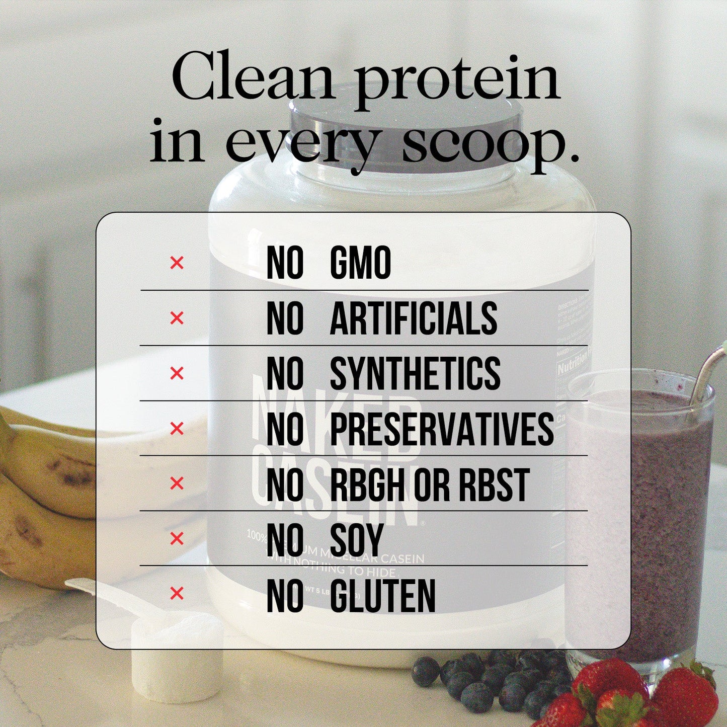 Micellar Casein Protein Powder - Unflavored - Standard Size for Easy Mixing at Home or On the Go