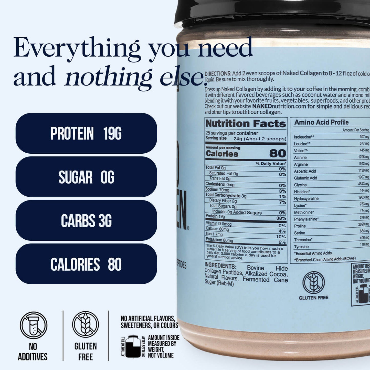 Chocolate Collagen Peptides Powder - Chocolate Collagen Peptides with a Straightforward Collagen Blend