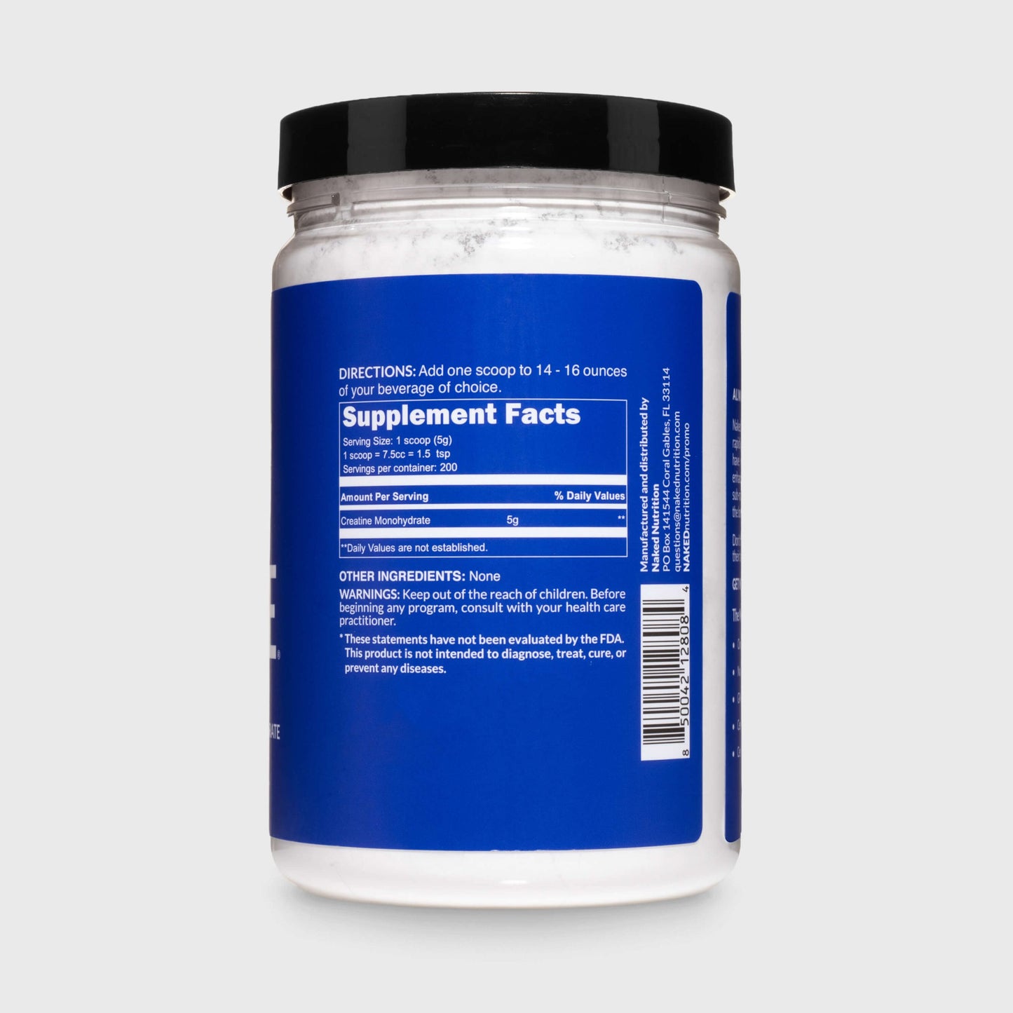 Creatine Monohydrate Powder - Unflavored - Standard Size with an Easy-Mix Workout Format