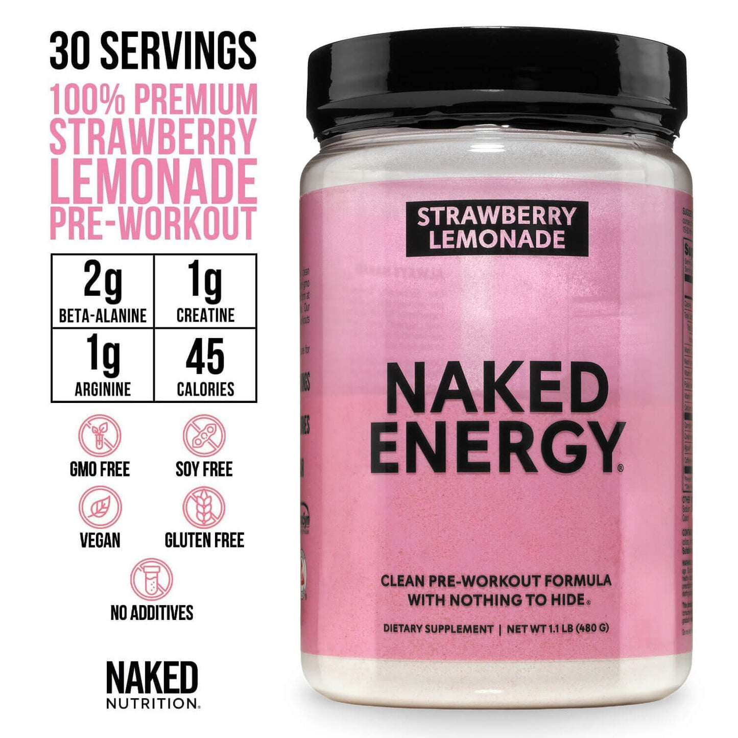 Strawberry Lemonade Pre Workout Supplement - Strawberry Lemonade with an Easy-Mix Workout Format