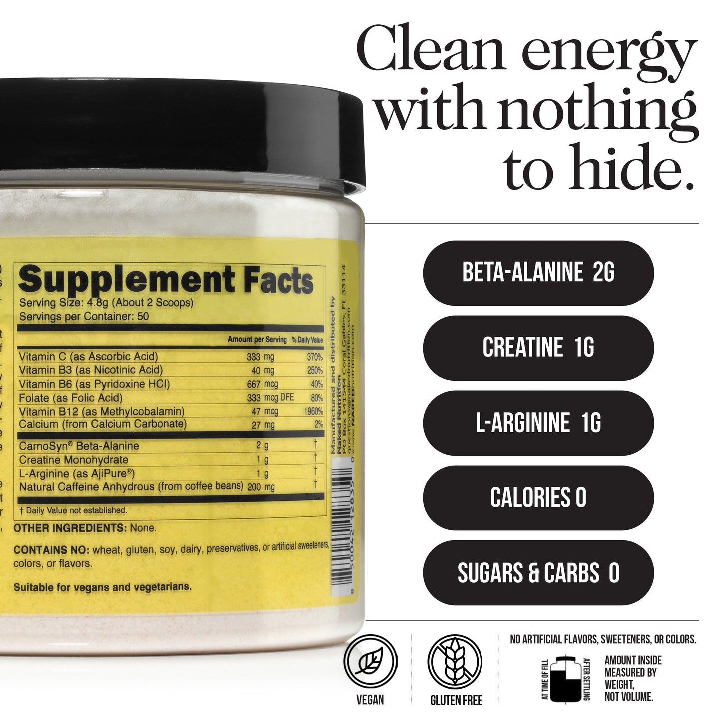 Pre Workout Supplement - Unflavored with an Easy-Mix Workout Format