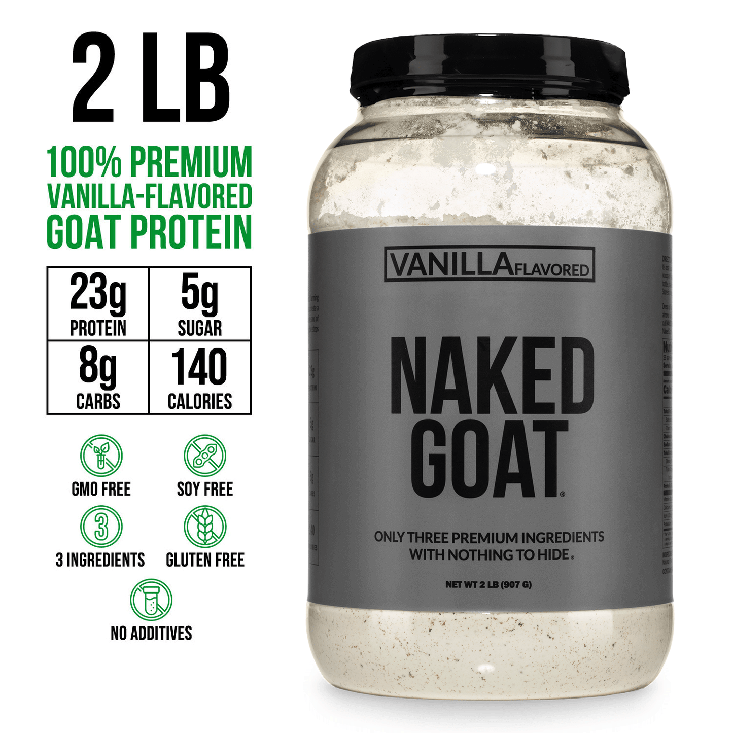 Vanilla Goat Whey Protein Powder - Vanilla for Easy Mixing at Home or On the Go