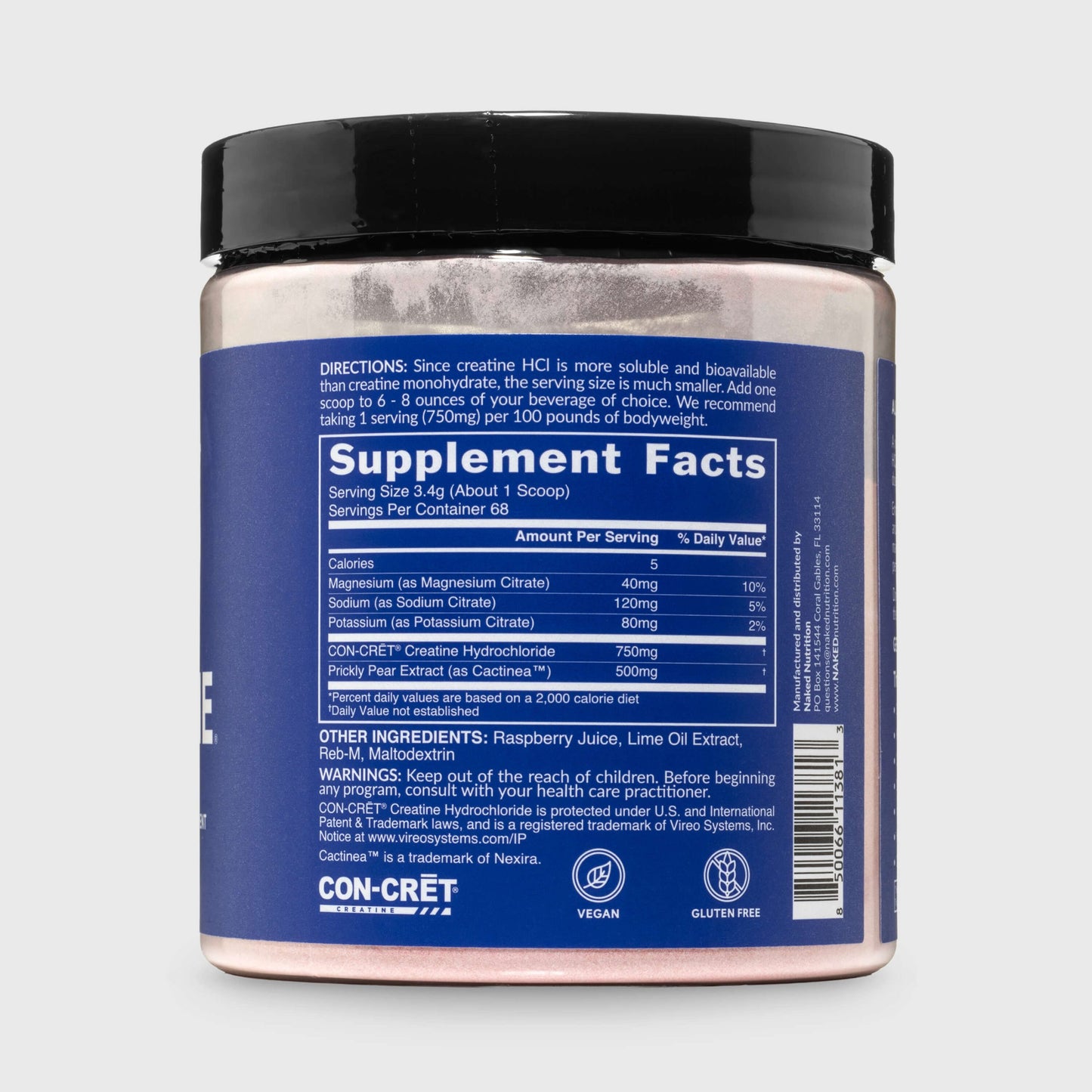 Raspberry Lime Creatine HCl Powder - Raspberry Lime with an Easy-Mix Workout Format