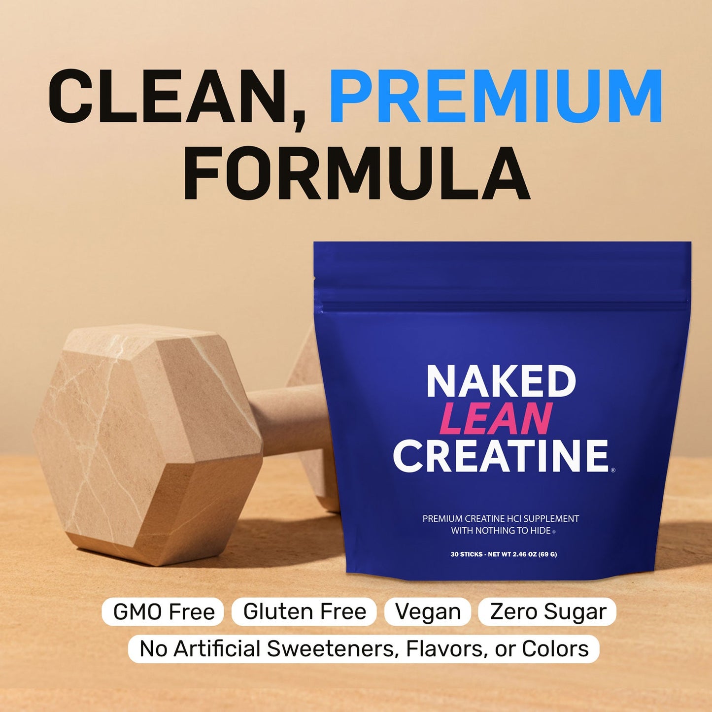 Creatine HCl Travel Packets - Stick Packs with an Easy-Mix Workout Format