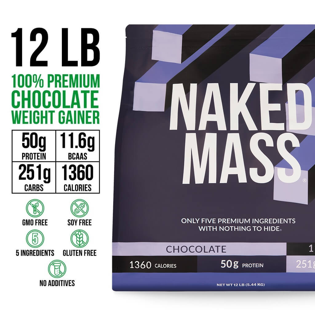 Chocolate Mass Gainer Protein Supplement - Chocolate 12LB with an Easy-Mix High-Calorie Formula