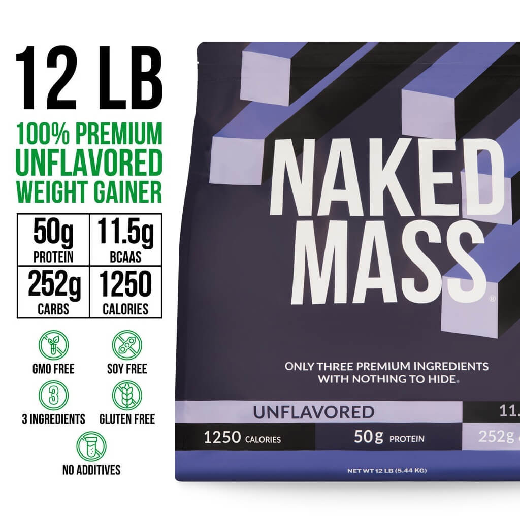 Mass Gainer Protein Supplement - Unflavored 12LB with an Easy-Mix High-Calorie Formula