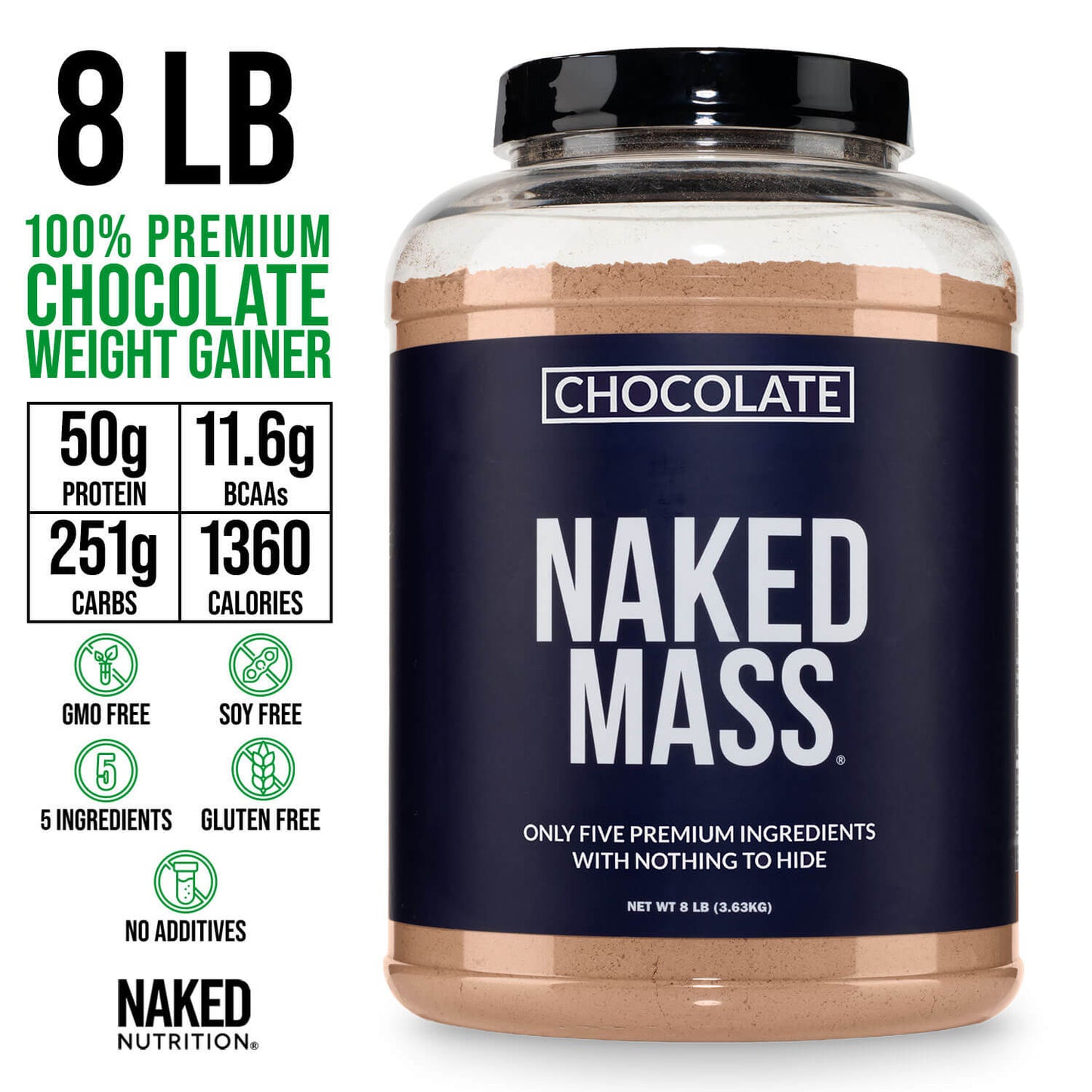 Chocolate Mass Gainer Protein Supplement - Chocolate with an Easy-Mix High-Calorie Formula