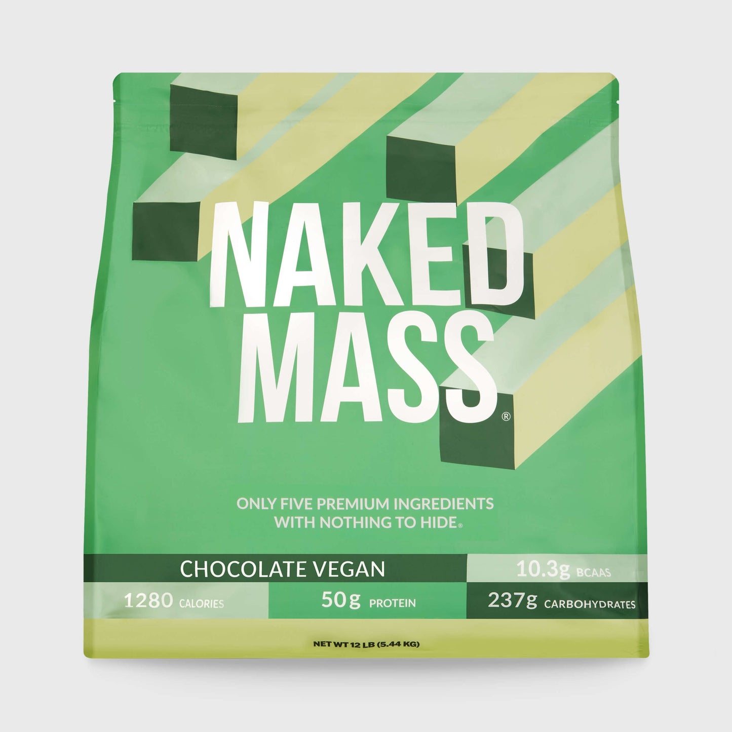 Chocolate Vegan Mass Gainer Supplement - Chocolate (Vegan) 12LB with an Easy-Mix High-Calorie Formula