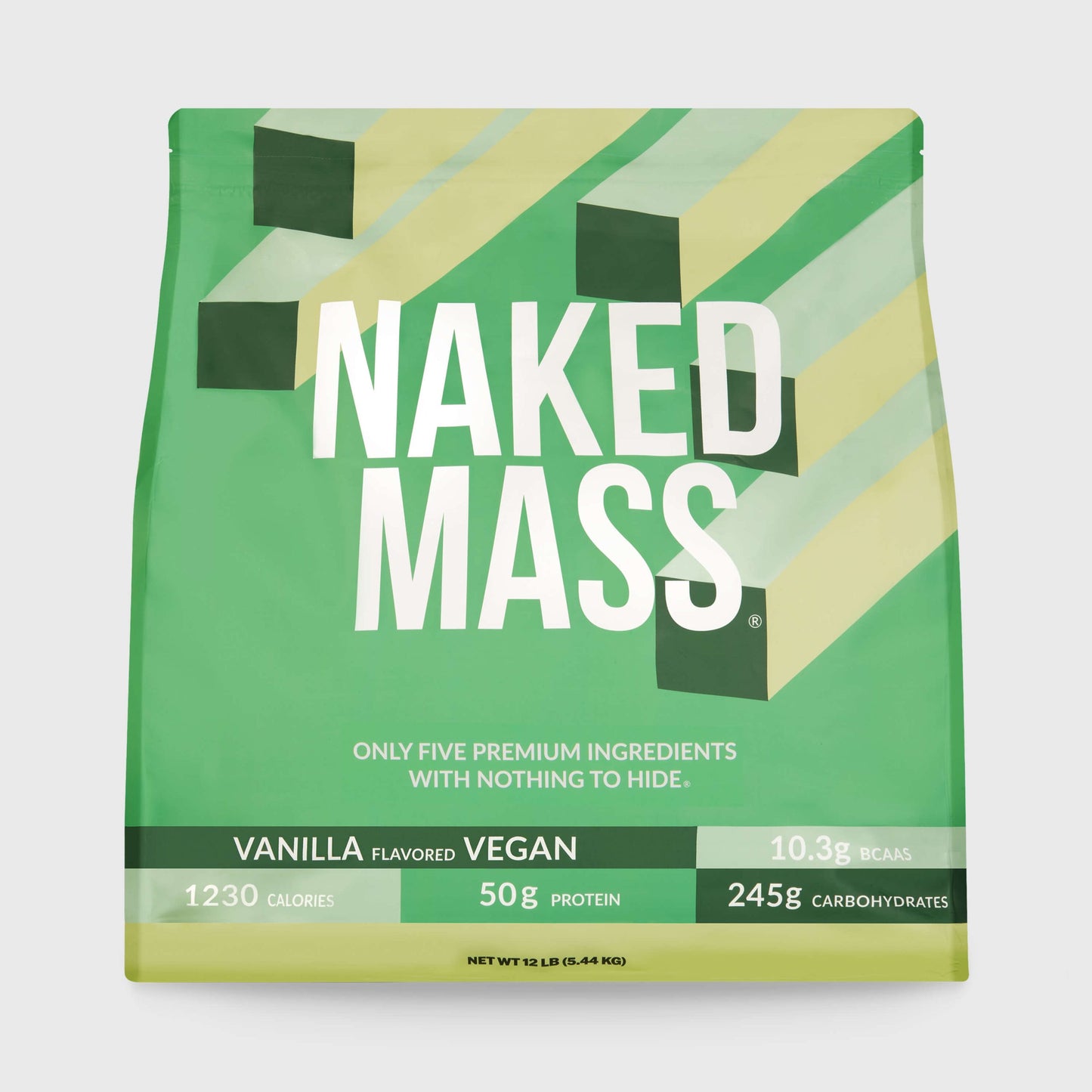 Vanilla Vegan Mass Gainer Supplement - Vanilla (Vegan) 12LB with an Easy-Mix High-Calorie Formula