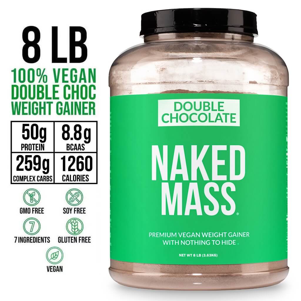 Double Chocolate Vegan Mass Gainer Supplement - Double Chocolate (Vegan) with an Easy-Mix High-Calorie Formula