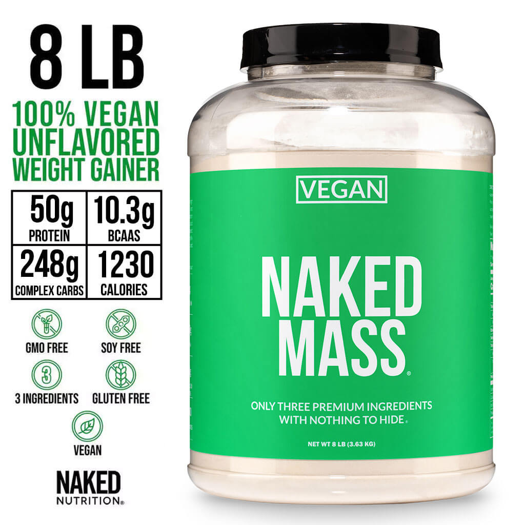 Vegan Mass Gainer Supplement - Unflavored (Vegan) with an Easy-Mix High-Calorie Formula