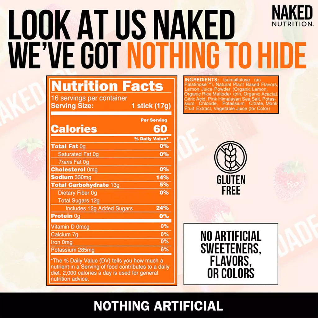 Electrolytes Powder Packets - Strawberry Lemonade - Strawberry Lemonade with a Convenient Single-Serve Format