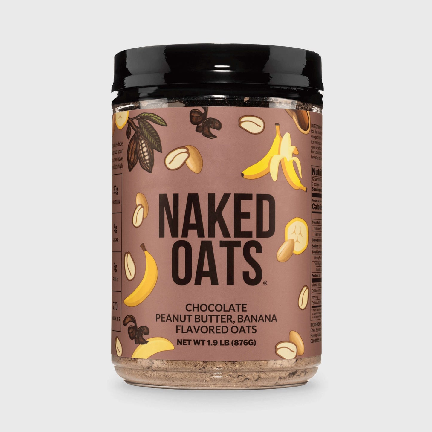 Chocolate Peanut Butter Banana Protein Oats - Chocolate PB Banana for Warm, Convenient Morning Meals