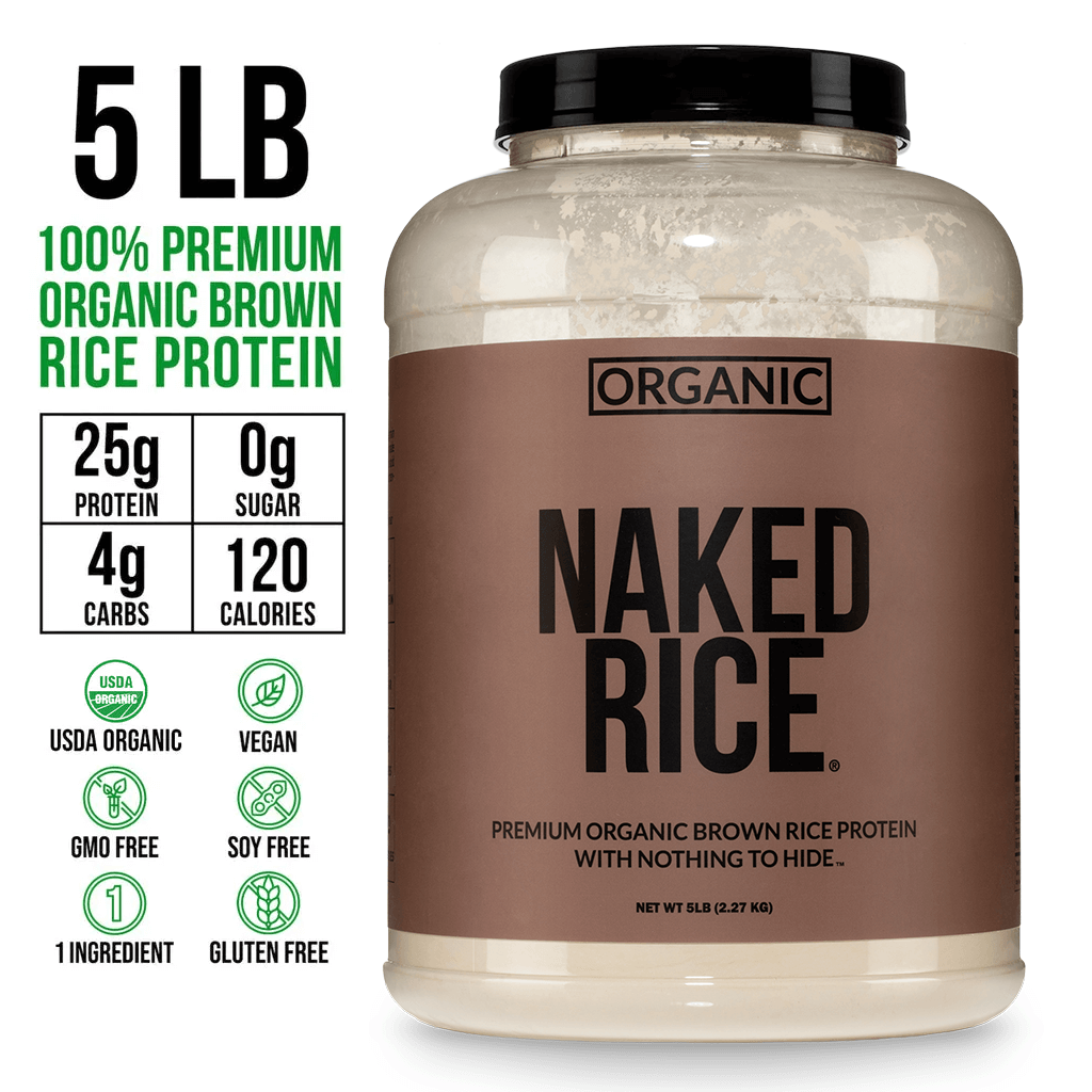 Organic Brown Rice Protein Powder - 5LB Unflavored for Easy Mixing at Home or On the Go