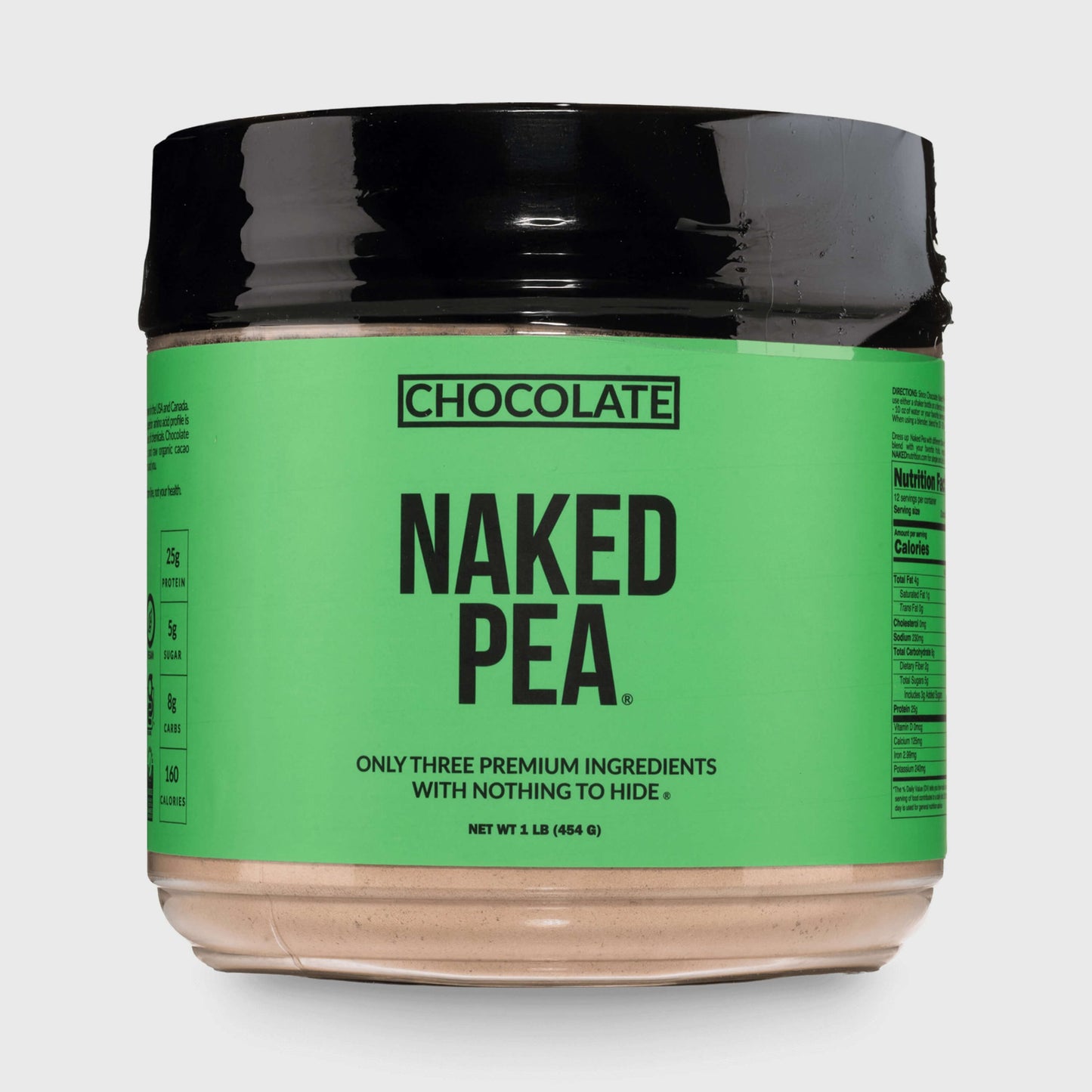Chocolate Pea Protein Powder - Chocolate - Compact Size for Easy Mixing at Home or On the Go