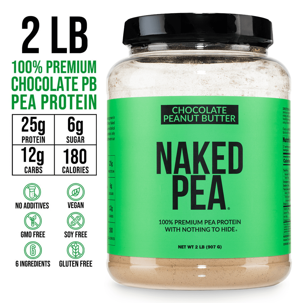 Chocolate Peanut Butter Pea Protein Powder - Chocolate PB - Chocolate Formula for Easy Mixing at Home or On the Go