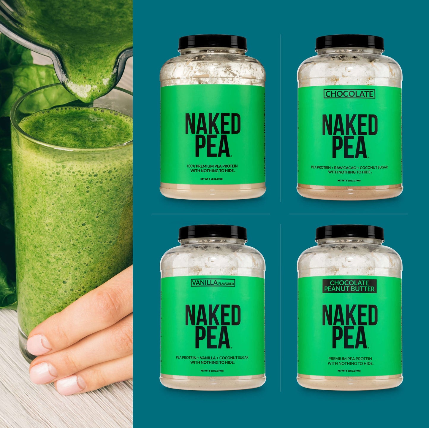 Vanilla Pea Protein Powder - Vanilla - Bulk Size for Easy Mixing at Home or On the Go