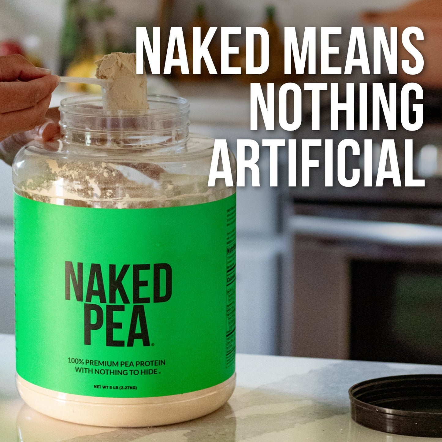 Pea Protein Powder - Unflavored - Standard Size for Easy Mixing at Home or On the Go