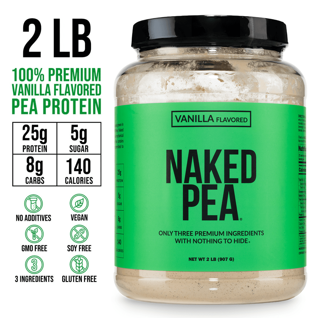 Vanilla Pea Protein Powder - Vanilla - Standard Size for Easy Mixing at Home or On the Go