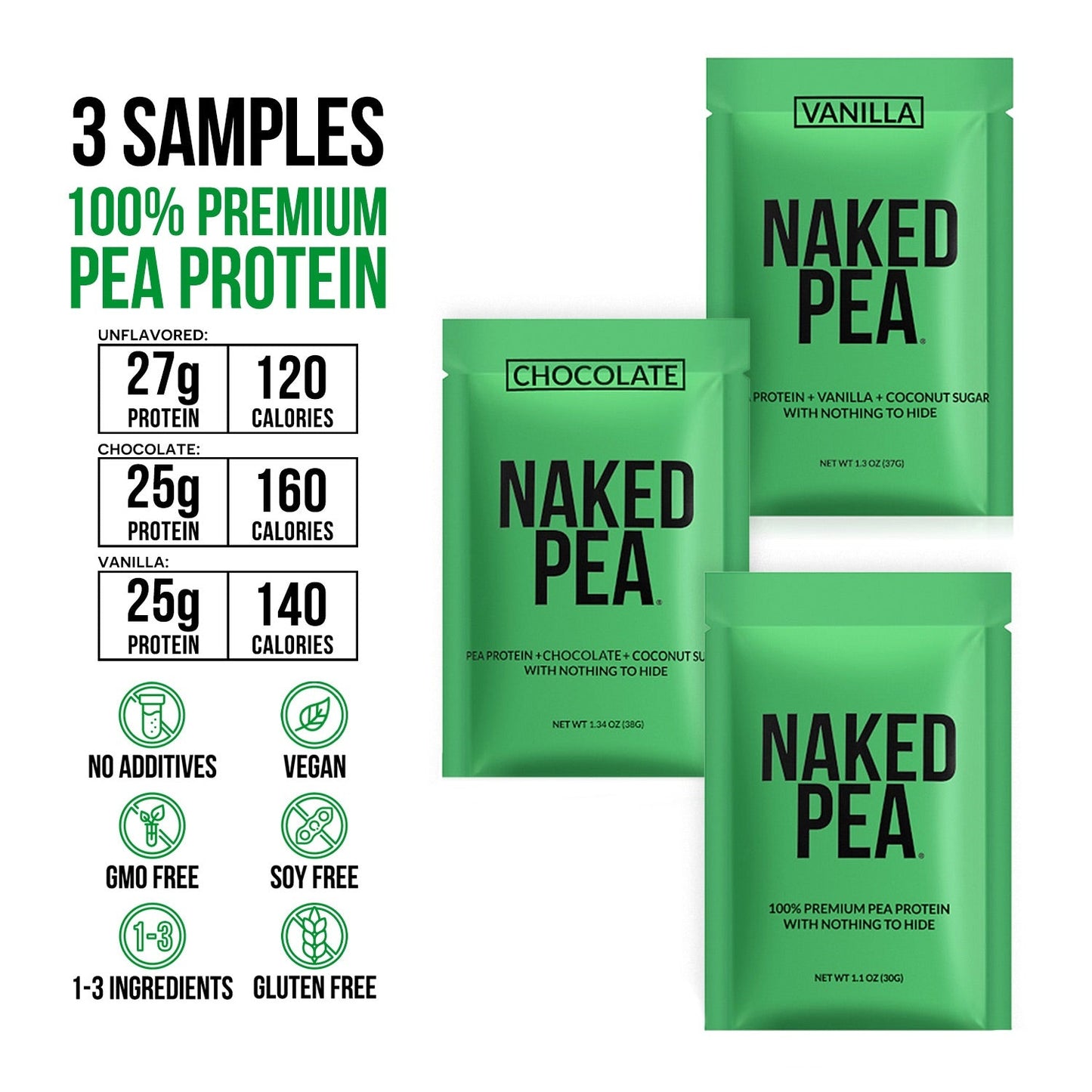 Vegan Protein Powder Sample Pack for Easy Mixing at Home or On the Go