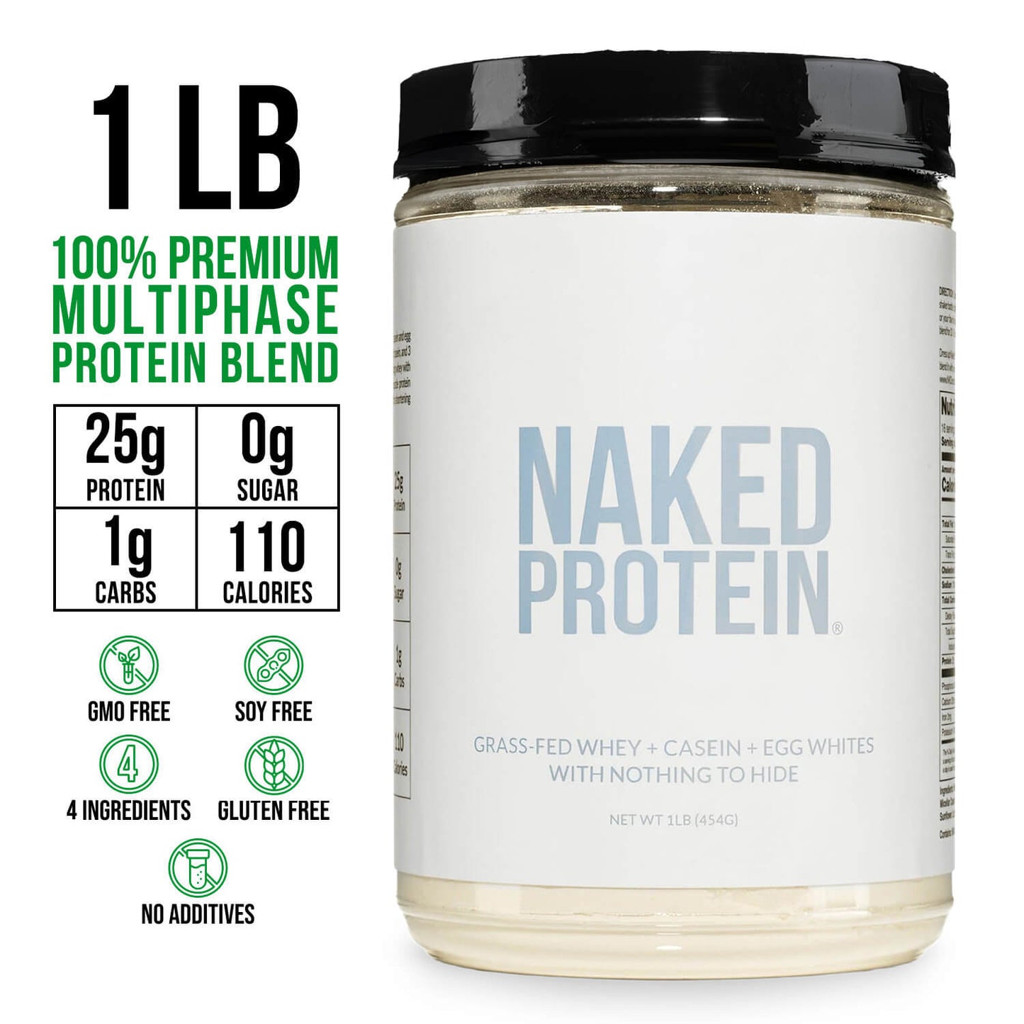Protein Powder Blend - 1LB Egg Whey & Casein Protein Blend - 1LB for Easy Mixing at Home or On the Go