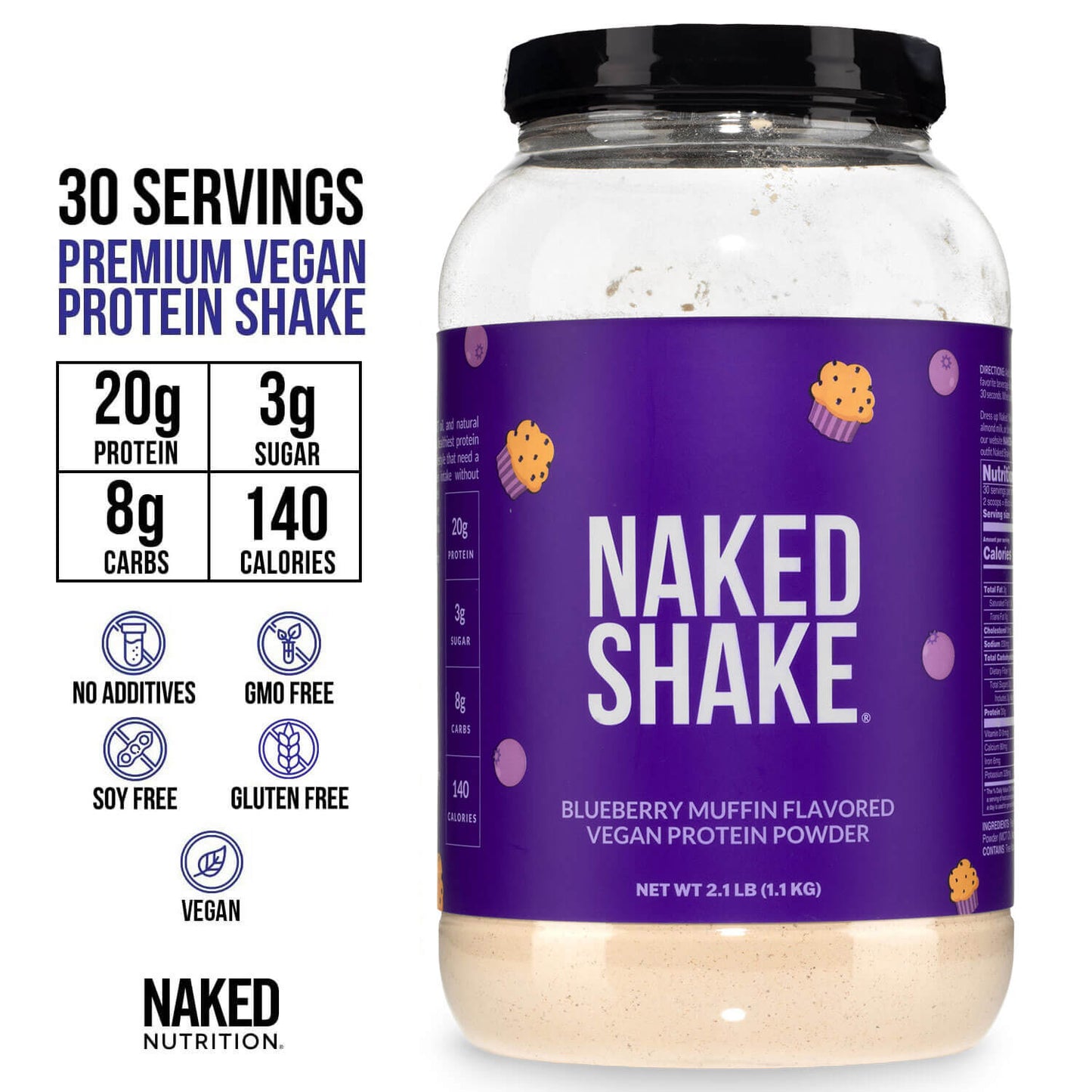Blueberry Muffin Protein Shake - Blueberry Muffin with a Convenient Shake-Friendly Formula