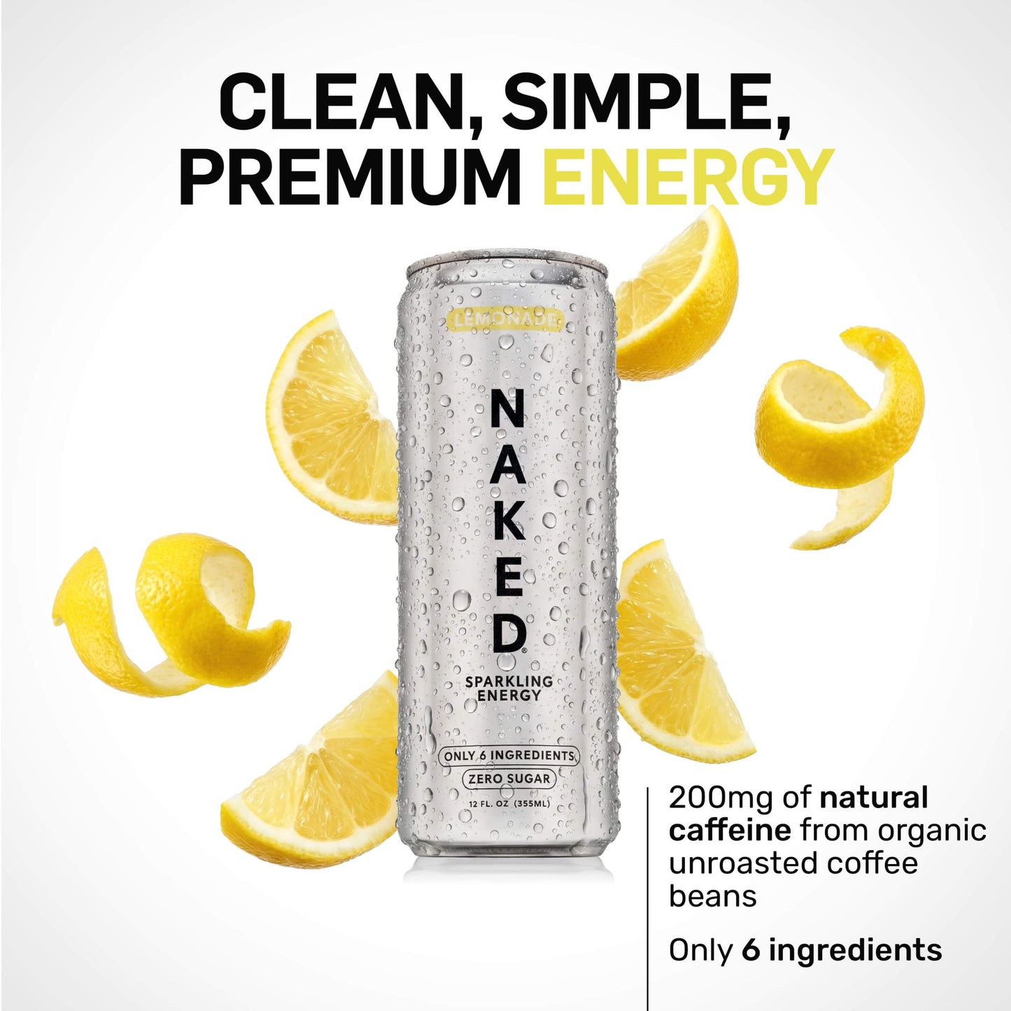 Lemonade Naked Sparkling Energy - Lemonade with a Convenient Shake-Friendly Formula