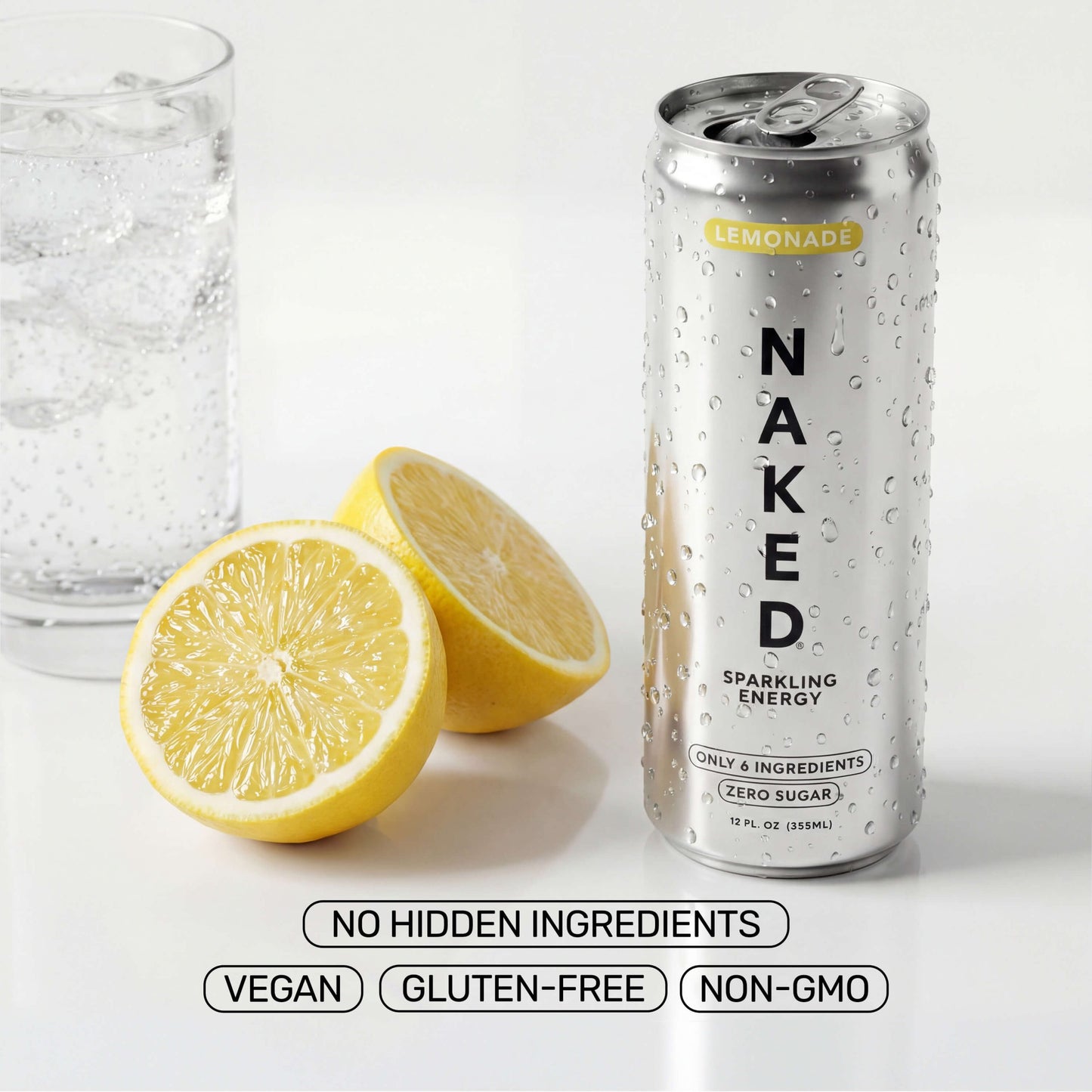 Lemonade Naked Sparkling Energy - Lemonade with a Convenient Shake-Friendly Formula
