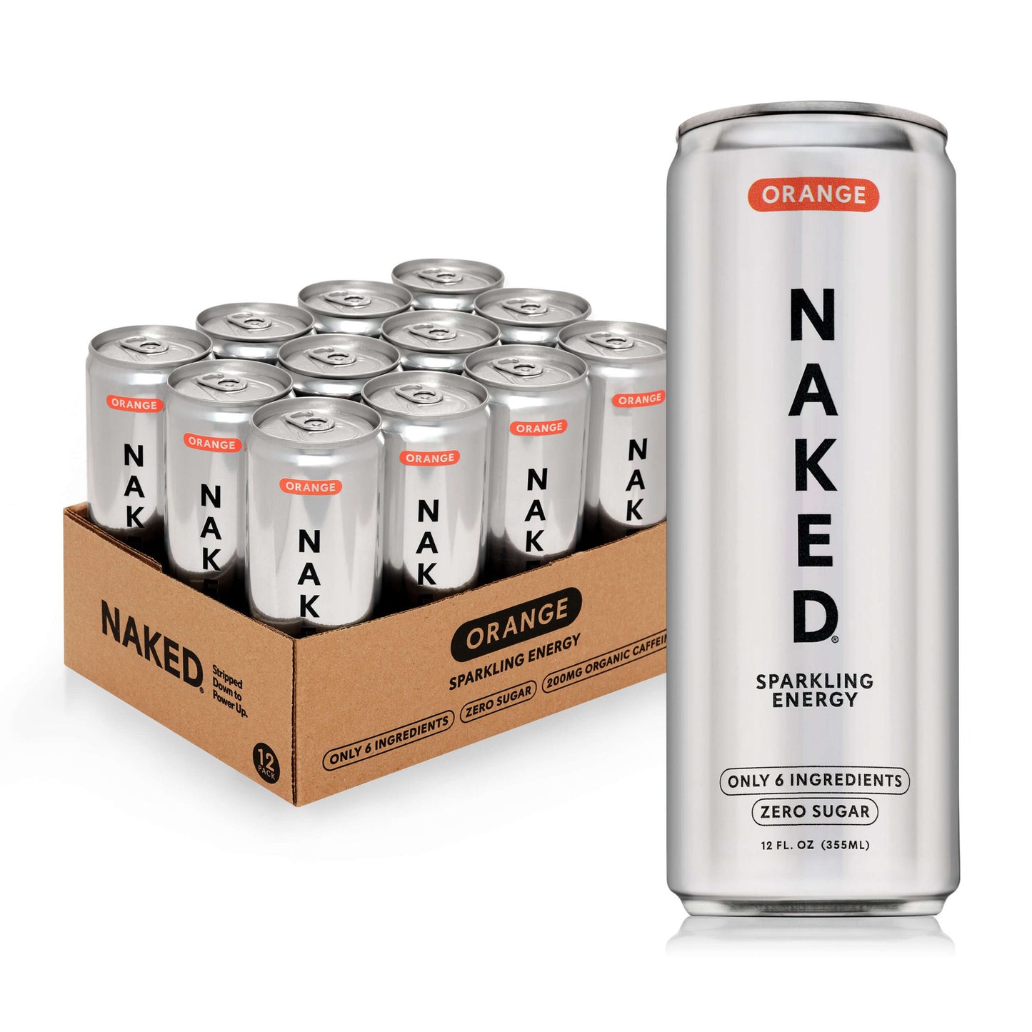 Orange Naked Sparkling Energy - Orange with a Convenient Shake-Friendly Formula