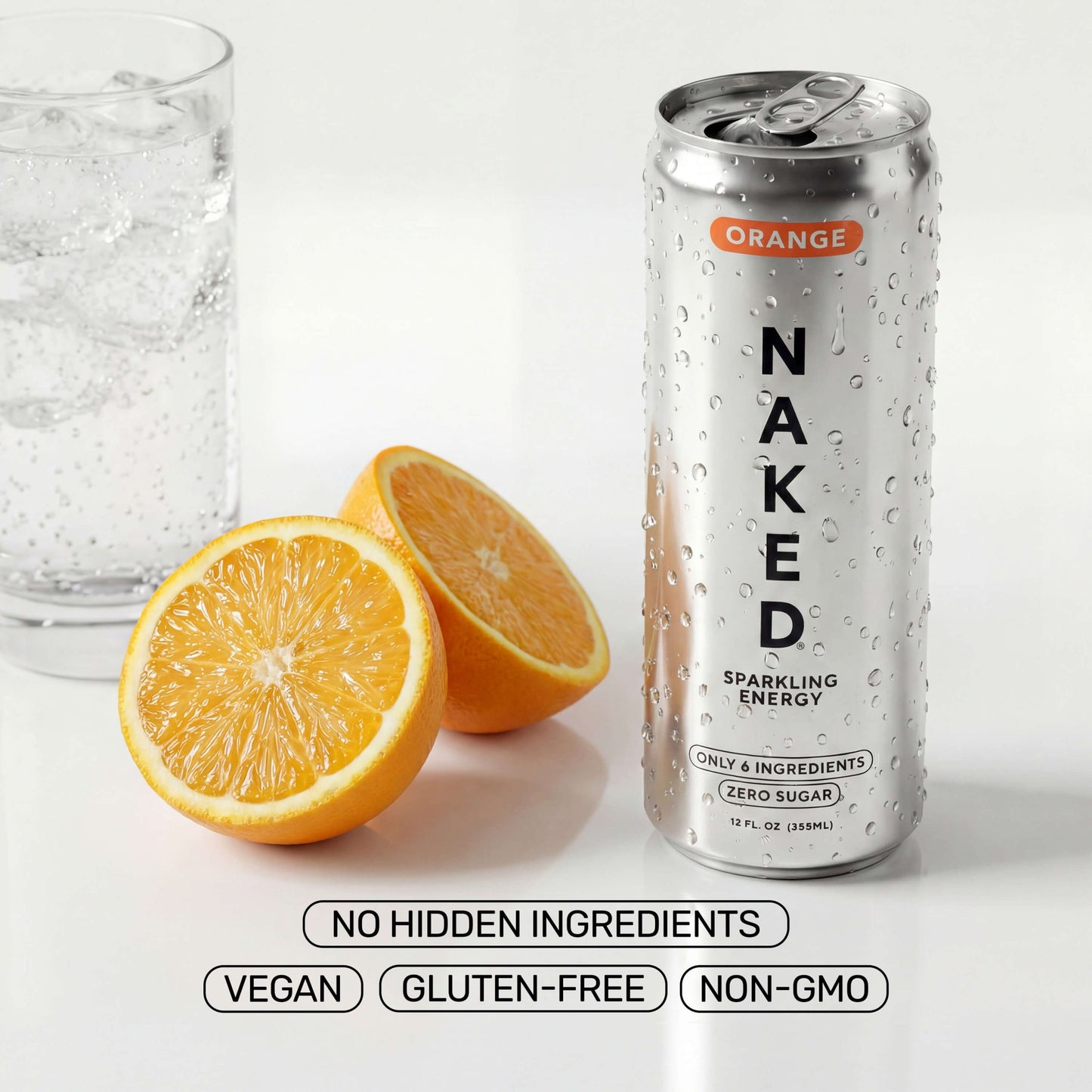Orange Naked Sparkling Energy - Orange with a Convenient Shake-Friendly Formula