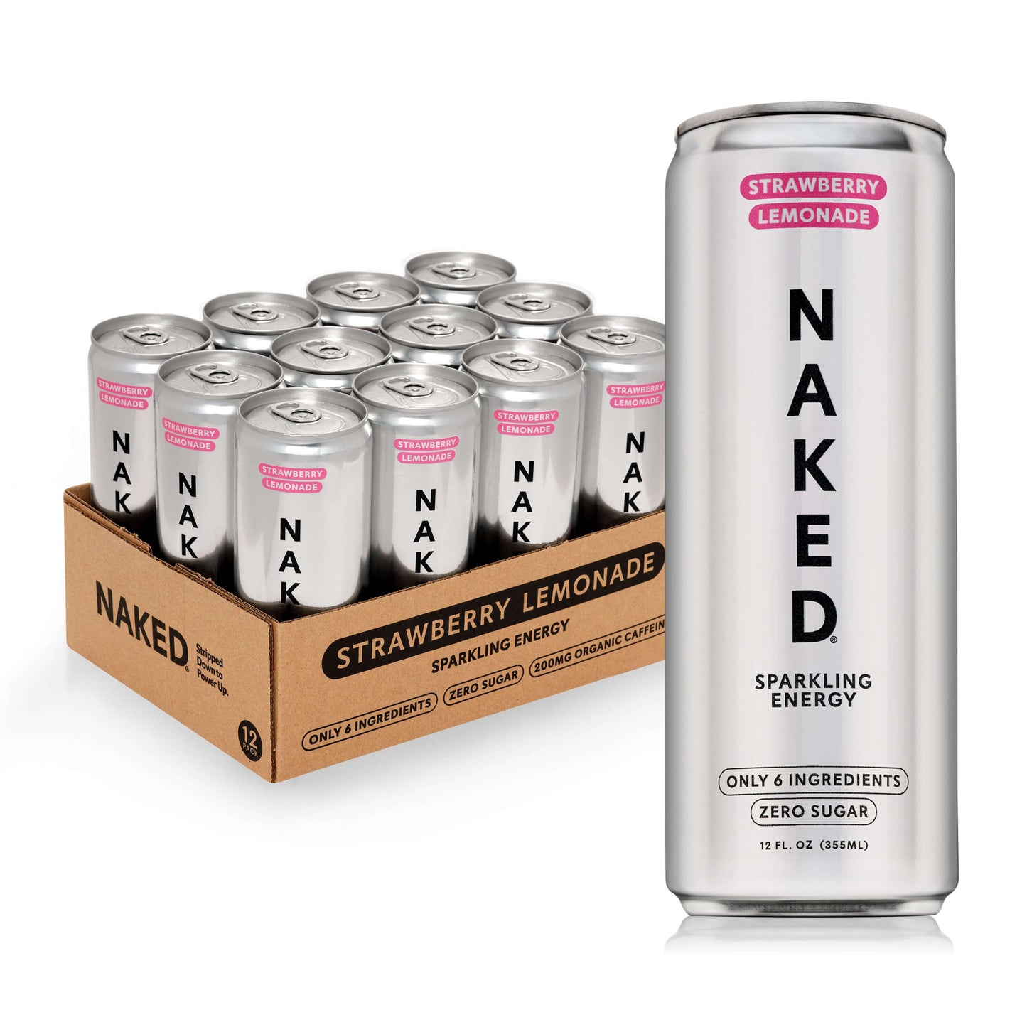 Strawberry Lemonade Naked Sparkling Energy - Strawberry Lemonade with a Convenient Shake-Friendly Formula