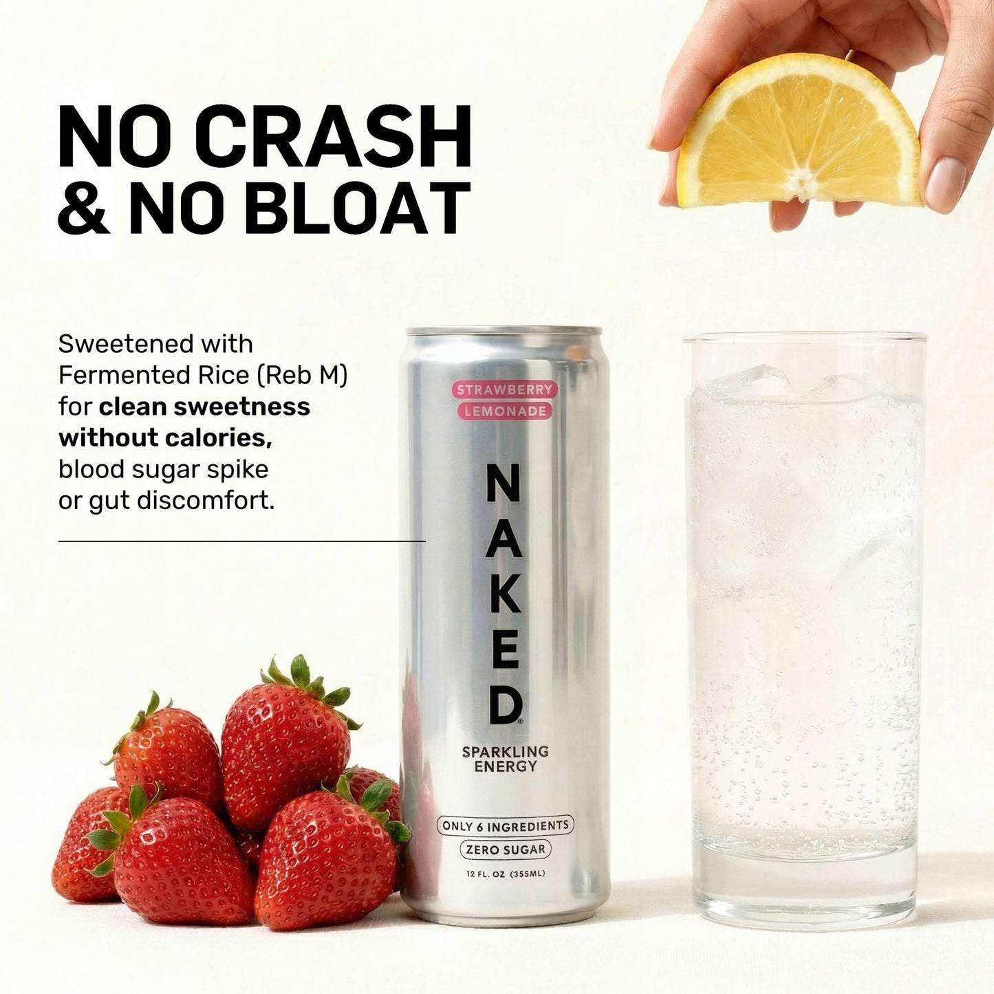 Strawberry Lemonade Naked Sparkling Energy - Strawberry Lemonade with a Convenient Shake-Friendly Formula
