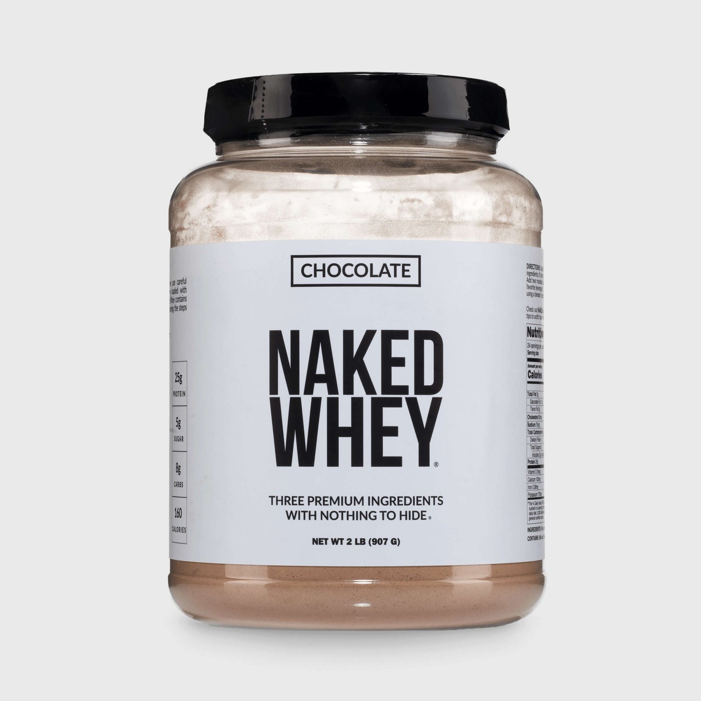 Chocolate Whey Protein Powder - Chocolate - Standard Size for Easy Mixing at Home or On the Go