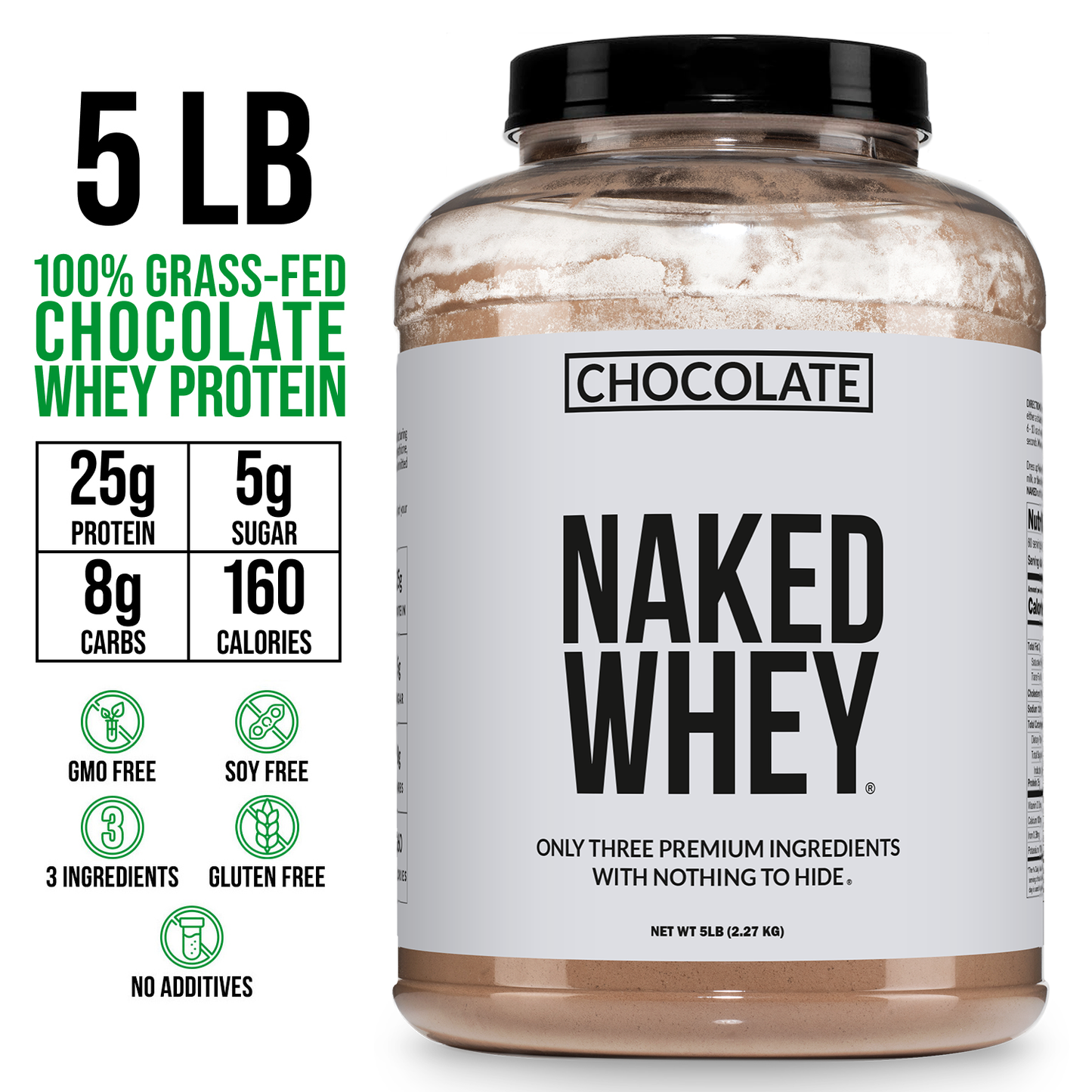 Chocolate Whey Protein Powder - Chocolate - Value Size for Easy Mixing at Home or On the Go
