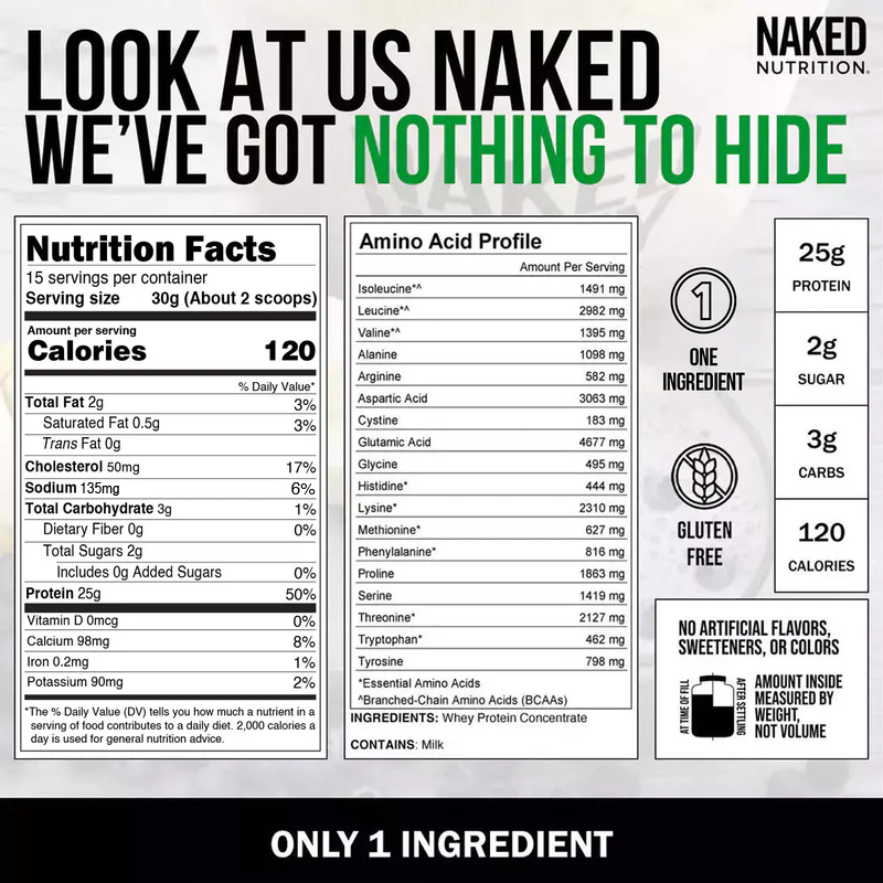 Grass Fed Whey Protein Powder - Unflavored - Compact Size for Easy Mixing at Home or On the Go