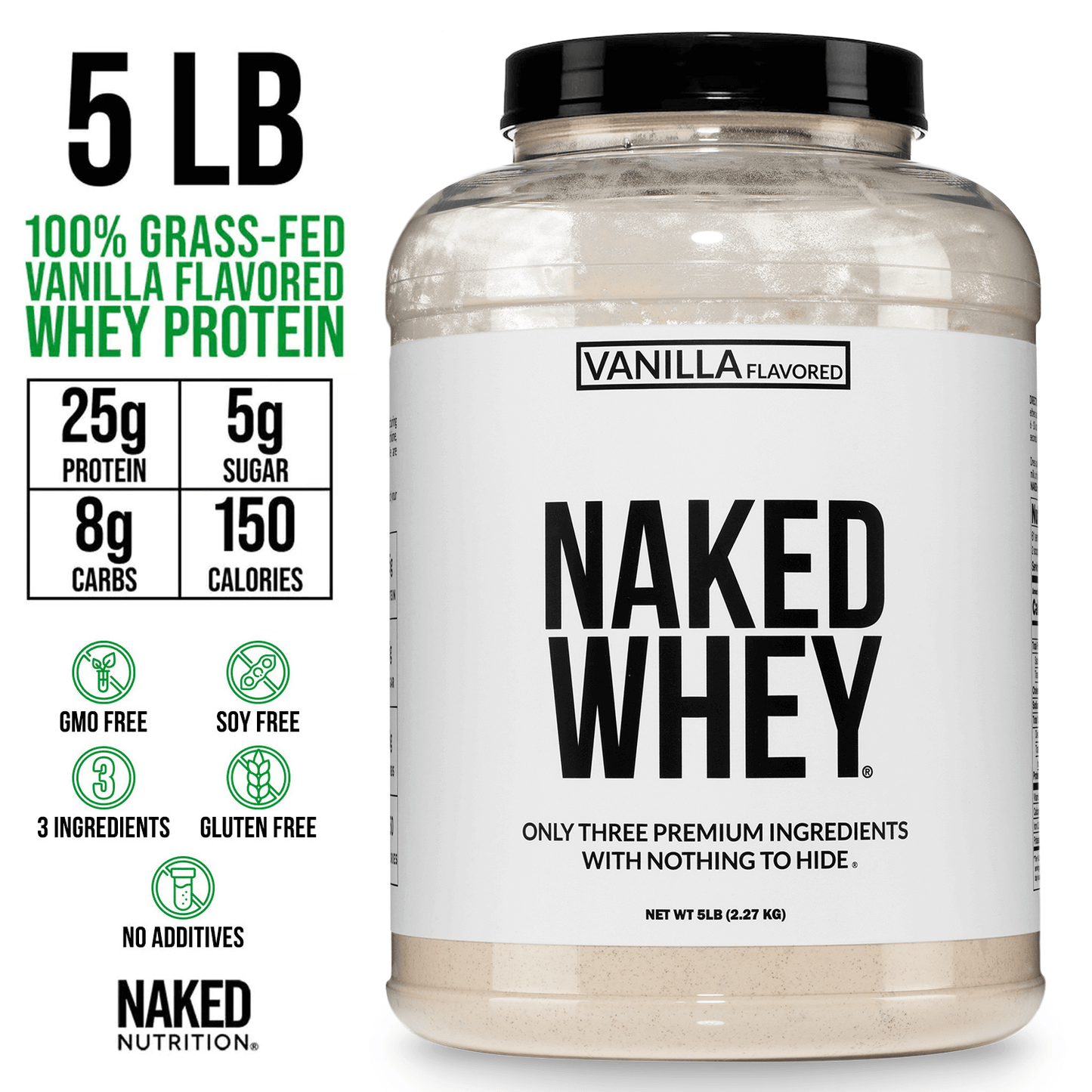 Vanilla Whey Protein Powder - Vanilla - Value Size for Easy Mixing at Home or On the Go