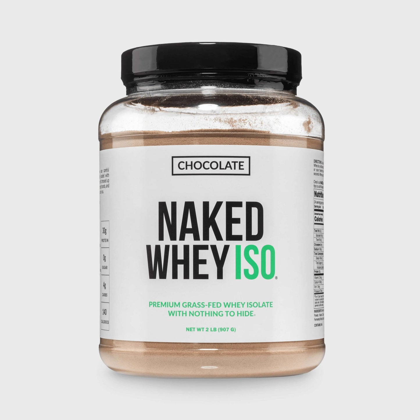 Chocolate Grass-Fed Whey Isolate Protein Powder - Chocolate for Easy Mixing at Home or On the Go